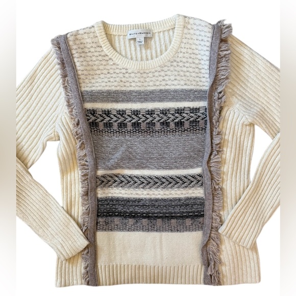White + Warren Fringe Fair Isle Sweater
Size Large | Excellent Condition - Picture 6 of 8